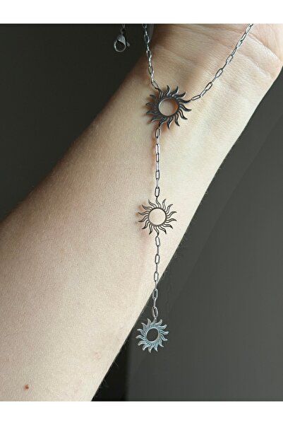 HOUSEKİ قلادة شمسية من الفولاذ