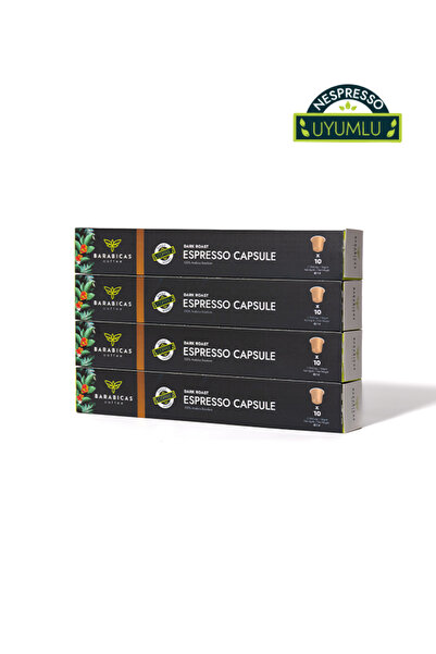 BARABICAS Coffee – Rwanda Espresso Capsules - Dark Roast - 40lı Paket- Nespre...