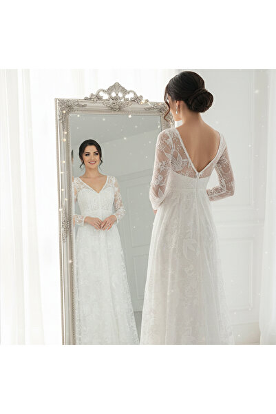 Margoun فستان زفاف أبيض مطرز، فستان سهرة عروس، دانتيل عتيق، تول SC8801