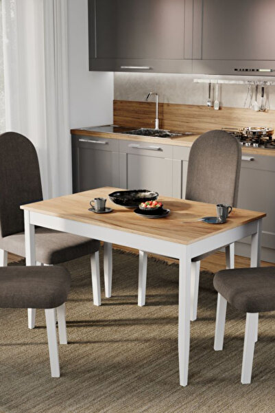 Mobila Laguna Upholstered Chair, Laguna, Grand Brown, 46 x 52 x 106 cm, White Beech Wood Legs