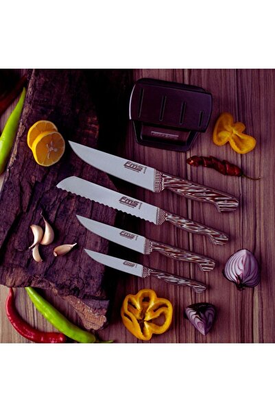FMS | SÜRMENE 5Lİ BIÇAK SET VERZALİT Paslanmaz Çelik Bıçak Seti | Keskin ve D...