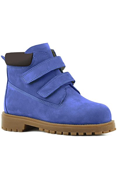 Rakerplus Cizme pentru copii Neson din piele naturală albastru închis cu velcro