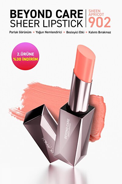 Alix Avien Beyond Care Sheer Lipstick 902 - Sheen Apricot - Yoğun Nemledirici Besleyici Etki - Parlak Ruj