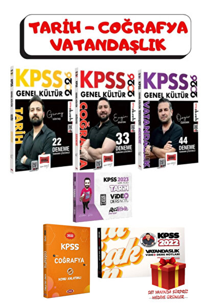 Yargı Yayınları 2026 KPSS Tarih+Coğrafya+Vatandaşlık Deneme+Video Ders Notu|G...