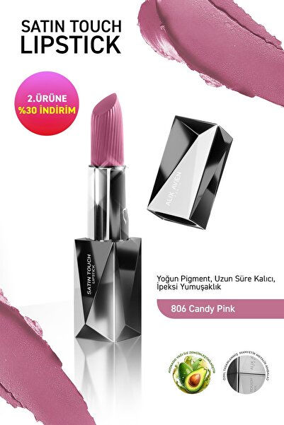 Alix Avien Uzun Süre Kalıcı Nemlendirici Pürüzsüz Etkili Yarı Mat Ruj - Satin Touch Lipstick 806 Candy Pink