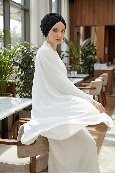 Aisha's Design بونيه قطني مطوي، B-13، أسود