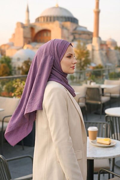 Aisha's Design شال عملي مطوي ومُخيط، بنفسجي فاتح، CPS-90