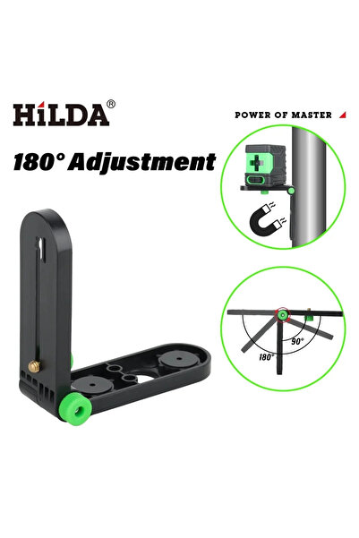 Hilda حامل حائط لمستوى الليزر الصغير قابل للتعديل بزاوية 180 درجة لمستوى اللي...