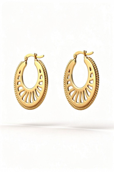 DEMOKAN أقراط نسائية 3 سم أقراط على شكل قمر تقليدي