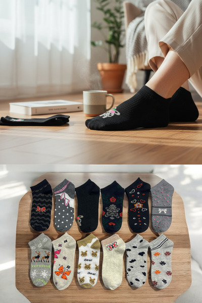 KAYSSOCK Női 8 részes vegyes színű, kényelmes zokni szett, puha textúrájú