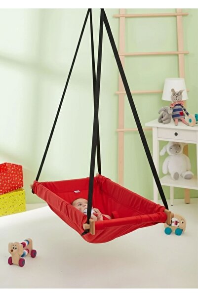 Svava Ahşap Yaylı Zıpzıp Hamak Beşik Hoppala Tavana Asılan Hamak Salıncak Beb...