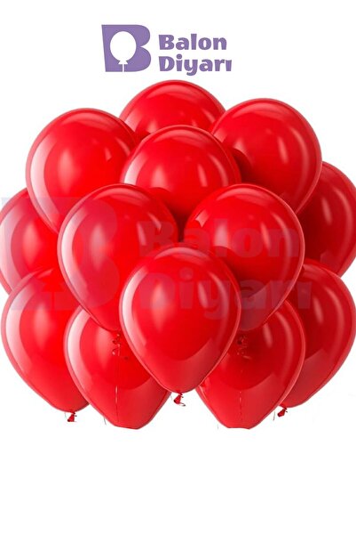 BALON DİYARI 10 Adet Kırmızı Renkli Balon - Premium Lateks