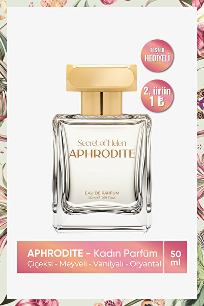 Secret of Helen Aphrodite EDP Kadın Parfüm,Çiçeksi-Oryantal, Yasemin, Vanilya, Pralin, Paçuli, 50ml