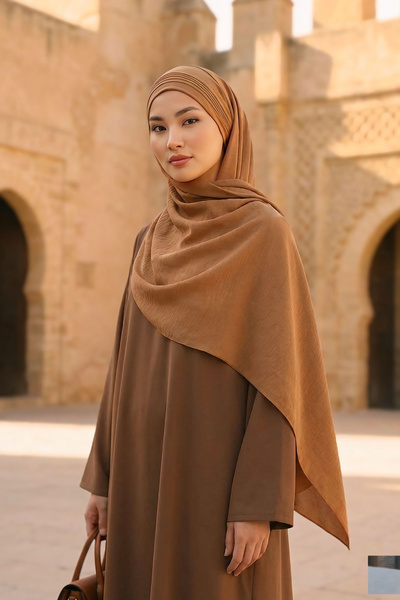 Aisha's Design Pleated Design Aerobin Shawl,Cps-90,Camel