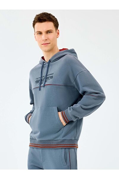 SKECHERS M Hoodie Hooded Sweatshirt S2520227 Men's Hooded Sweatshirt Gray