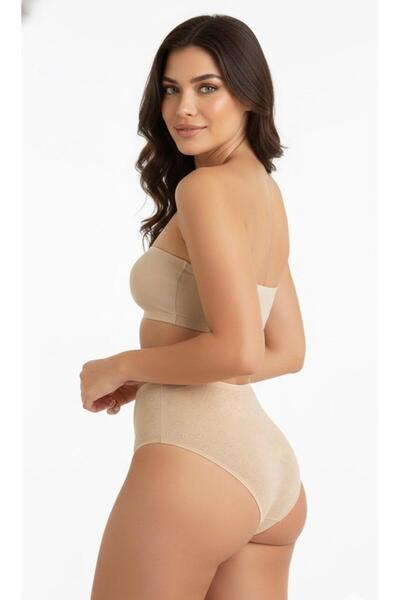 Roft & Pink Set de chiloți pentru femei, talie înaltă piese, culoarea pielii, inimă bumbac 100%