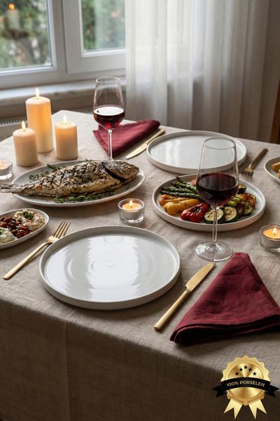 Heda Porselen Set of 2 Venus 24 cm Porcelain Serving Plates