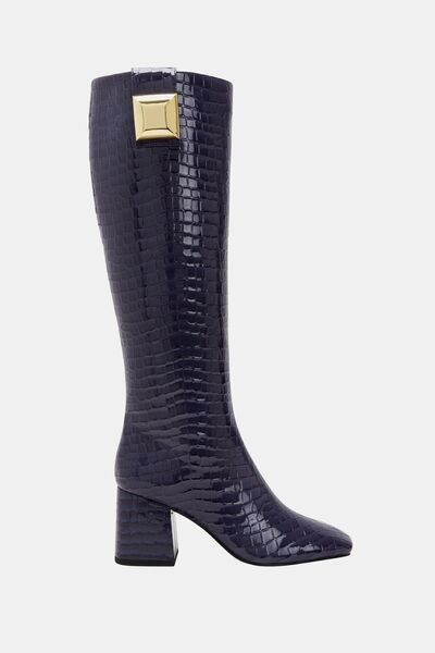 Katy Perry Geminni Women - Navy Blue Croco Heeled Boots