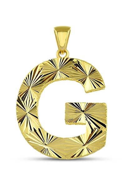 Altınkesesi 14 Ayar Altın Kalemli Parlak G Harfi Kolye Ucu