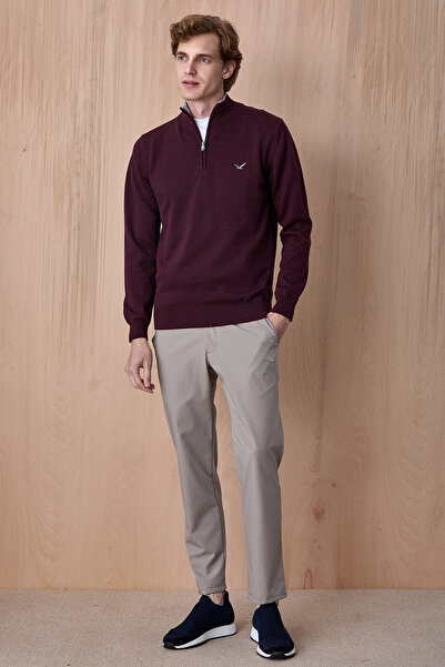 SMILE Hamnes Plum 100% Cotton Zippered Knitwear