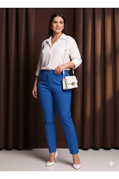 AKŞEN GİYİM Плюс размер Атлас плат Сезонни Флето Джобен молив Дължина до глез...