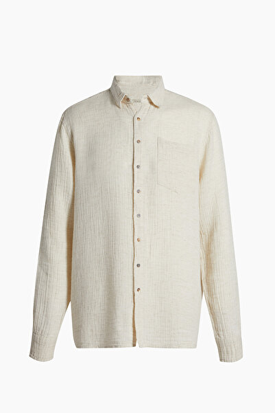İKİKIZ Men's Crinkle Linen Shirt