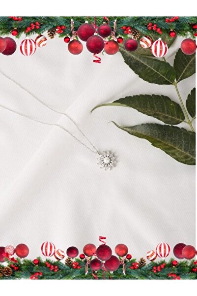 SUNSHINE 925 Ayar Gümüş,Rodyum Kaplama Işıklı Kutuda Güneş Çiçeği Kolye