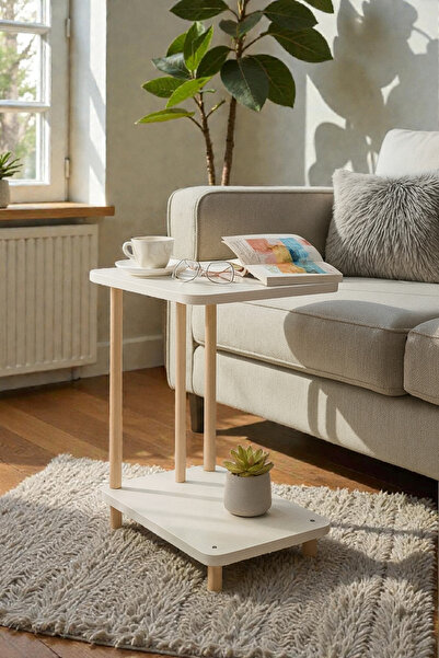 HESA C Yan sehpa Komodin Dressuar Masa Ahşap ayaklı mal mumu kaplamalı ayak