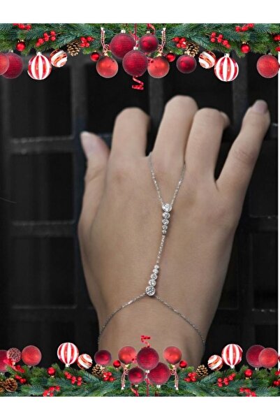 SUNSHINE 925 Ayar Rodyum Kaplamalı Beyaz Taşlı Yuvarlak Tasarım Gümüş Şahmeran