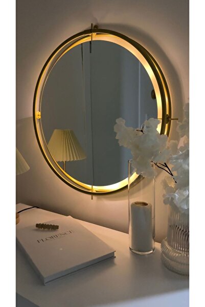 Wallover Design Siesta Gold 60cm Kablosuz Pilli Led Ayna, Makyaj Aynası, Dres...