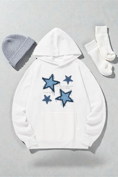 uyguntarz Unisex-Sweatshirt in Übergröße mit Aufdruck „Eternal Light“.