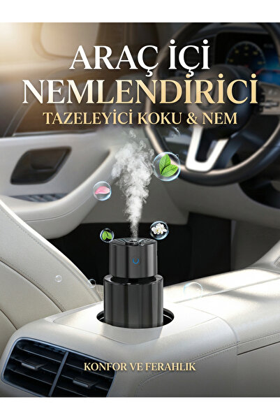 Kensa Cam Araç Aroma Difüzörü | Yıldız Işıklı LED | Type-C Şarjlı Taşınabilir Hava Ferahlatıcı