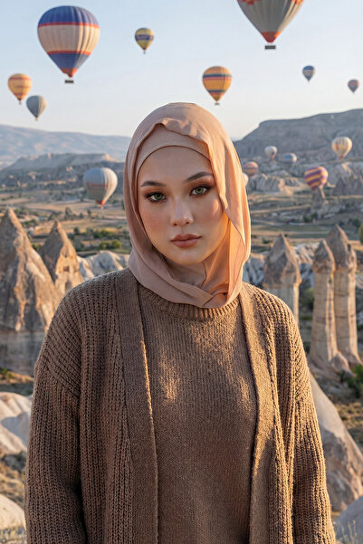 Aisha's Design بونيه قطني ممشط بغطاء للرأس من الشيفون مع خاصية إخفاء الرقبة، ...