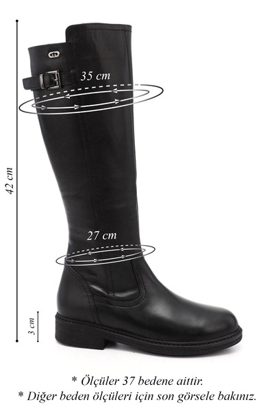 GÖNDERİ(R) Dámské/dívčí černé kozačky na zip s gumovou podrážkou z pravé kůže