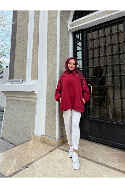 W WARGA Stone Detail Hooded Sweatshirt