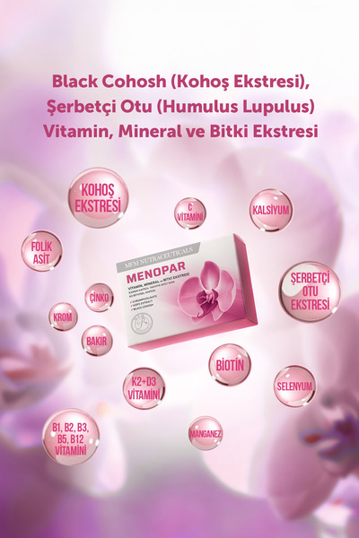 MFM NUTRACEUTICALS MFM Menopar Vitamin, Mineral ve Bitki Ekstresi İçeren Bitkisel Kapsül