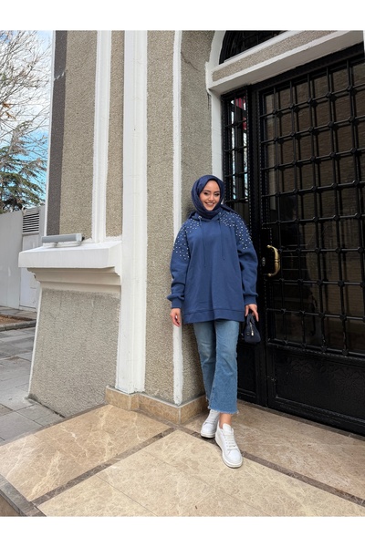 W WARGA Stone Detail Hooded Sweatshirt