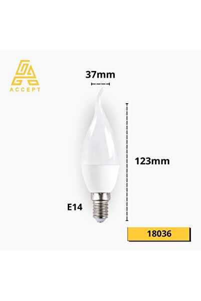 Happy Light 6 Curved LED Chandelier Bulbs 7W E14 White