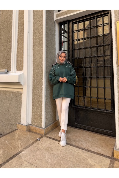 W WARGA Stone Detail Hooded Sweatshirt