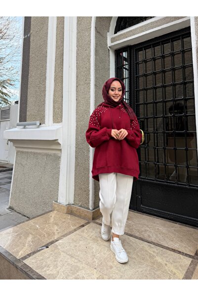 W WARGA Stone Detail Hooded Sweatshirt