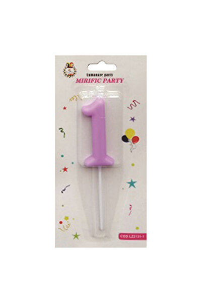 Mirific Party Lumânare tort, violet, 7 cm, numărul 1