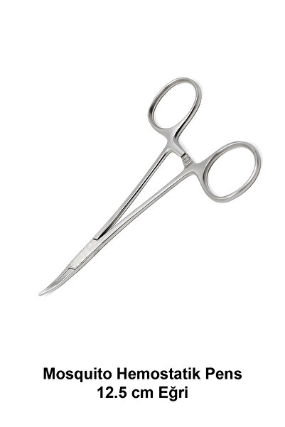ATEL-SAN Mosquito Hemostatik Pens 12.5 cm Eğri Paslanmaz