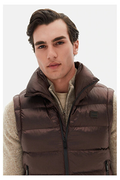 Twn Slim Fit Claret Red Απλό Γιλέκο Παλτό