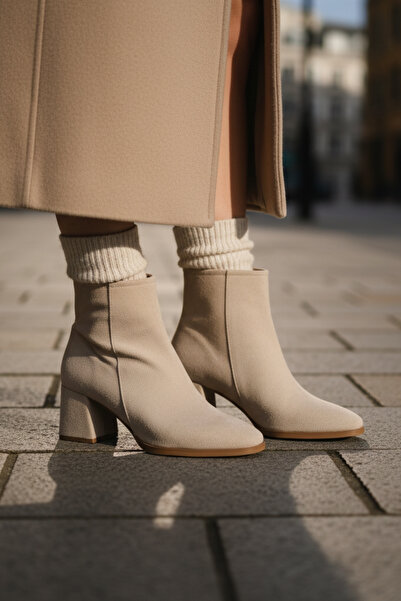 Limeo Μυτερή δερμάτινη εμφάνιση Δέρμα μπροστά Μεταλλική λεπτομέρεια Κοντό απλό κλασικό μποτάκι με φερμουάρ