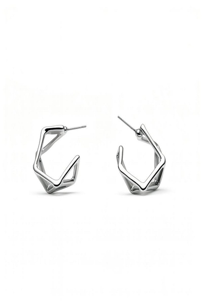 DEMOKAN Kadın Geometrik Üçgen Küpe