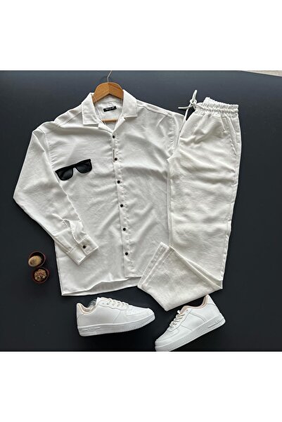 giyimadam16 Men's Linen Shirt Pants Set