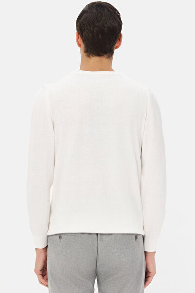 D'S Damat Ds Damat Regular Fit Ecru Plain Knit Sweater