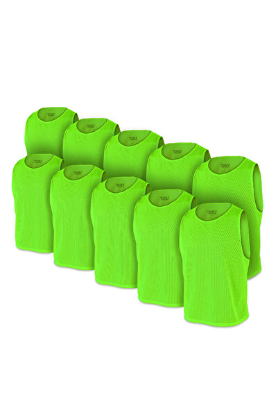 USR Antrenman Yeleği Fileli Yeşil Büyük Boy - Bib 10 lu Paket - 36697