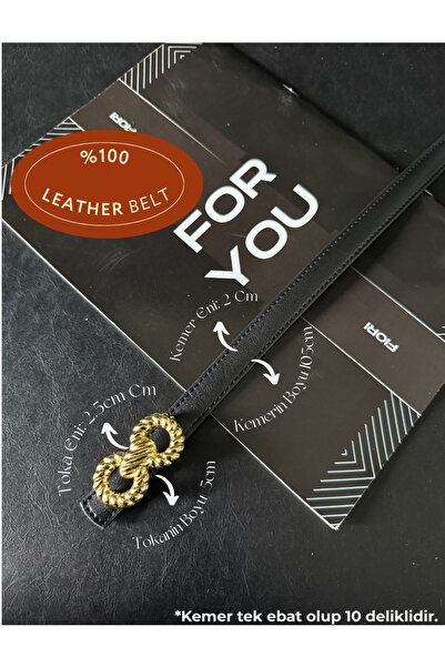 Fiori Hakiki Deri Bombeli Burgu Tokalı İnce Kadın Kemeri, Ceket Kemeri, Gömle...