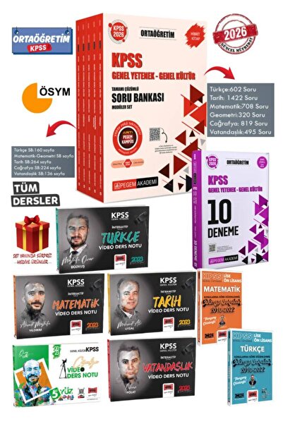 Pegem Akademi Yayıncılık 2026 Pegem KPSS Ortaöğretim Soru Bankası Seti+Deneme...